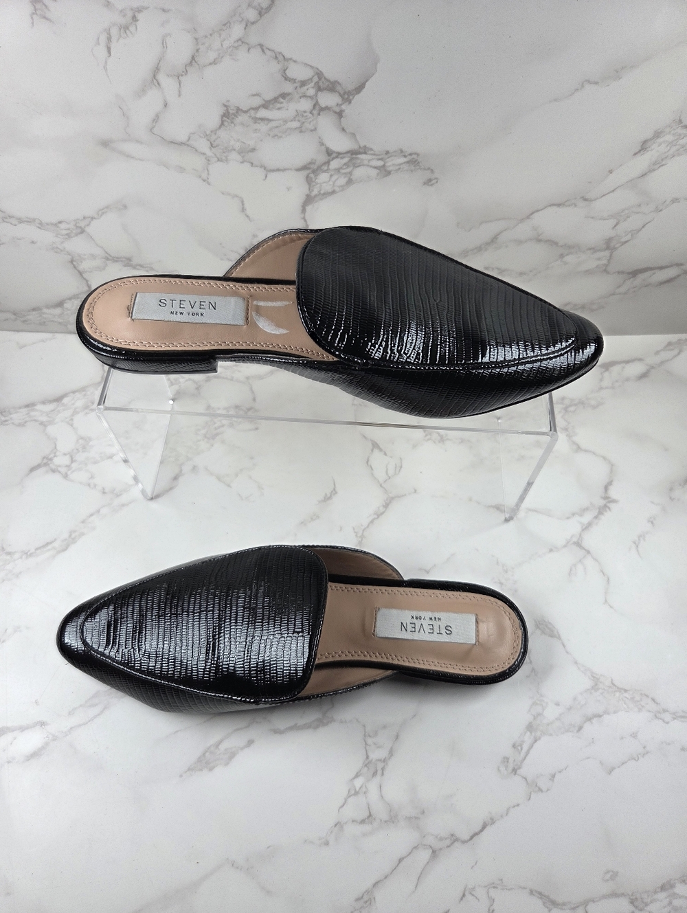 Black Pointed Slip-On Mules(B5)
